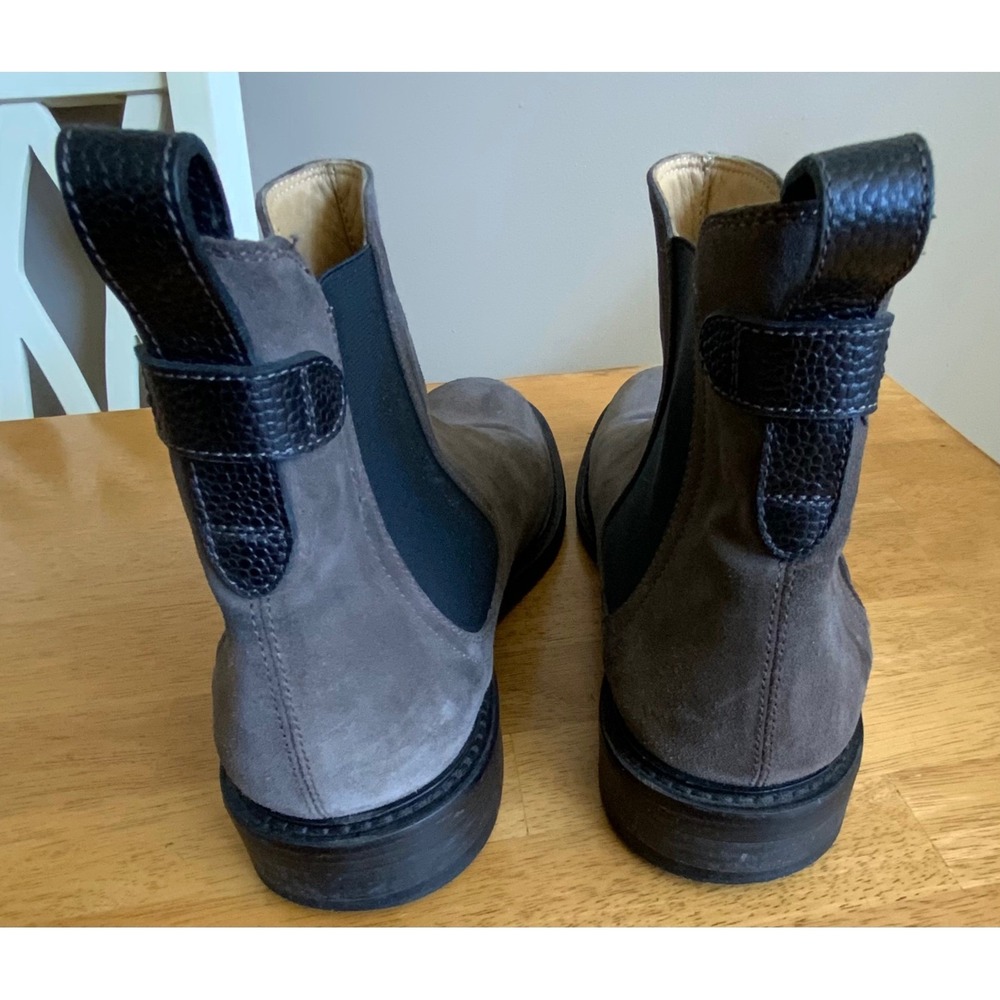 George Brown Bilt Grey Brown Suede Chelsea Boots Mens Size 9M Italy Sample Shoe - Picture 4 of 16